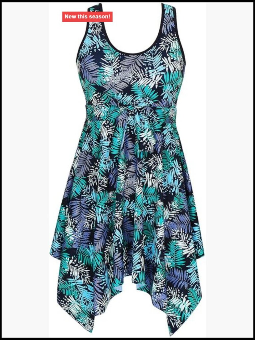 Plus Size Swim Dress Tummy Control One Piece Retro Skirted Bathing Suit Swimwear
